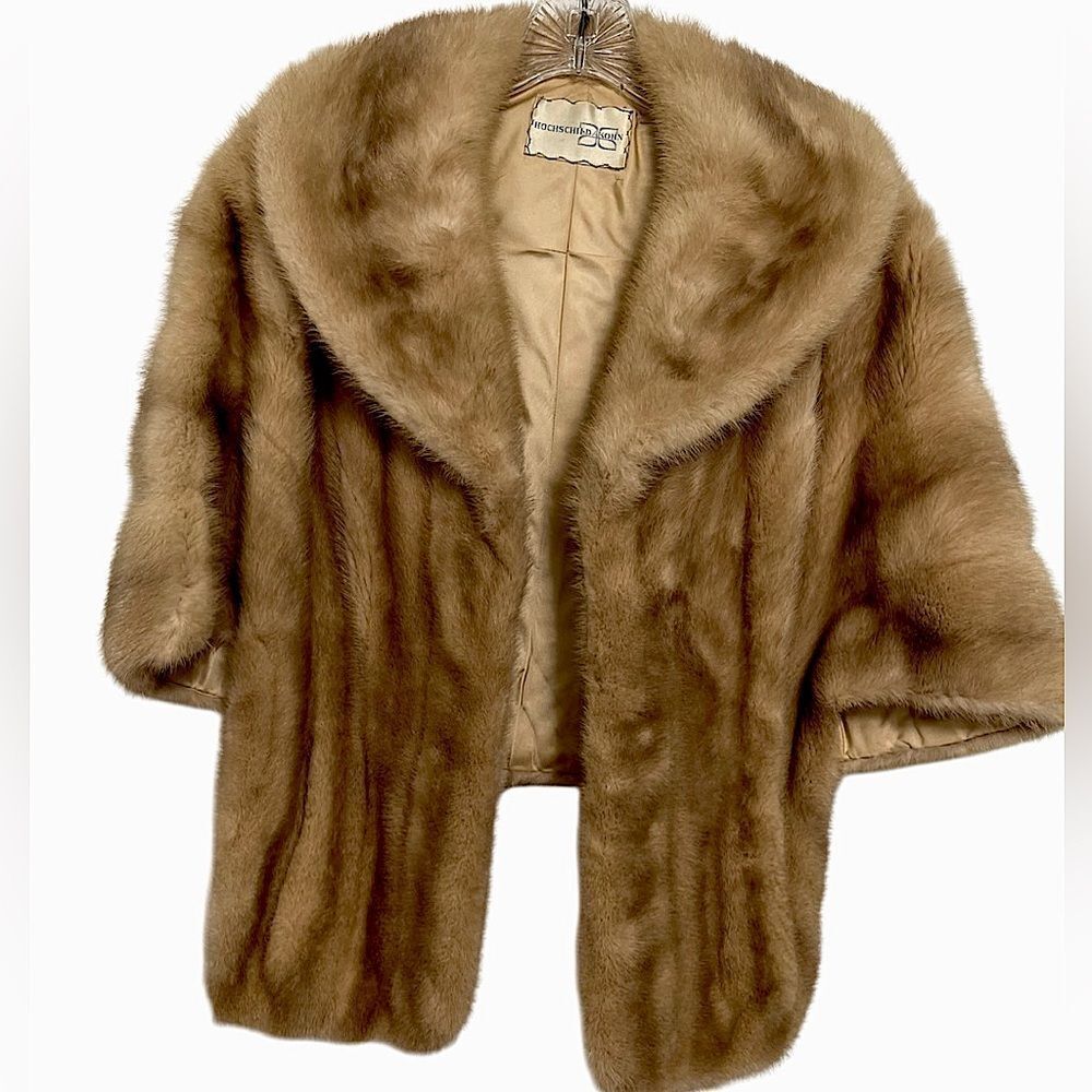 Vintage Aeolian Mink Fur Stole – EMBA Natural Taupe – Lined & Monogrammed
